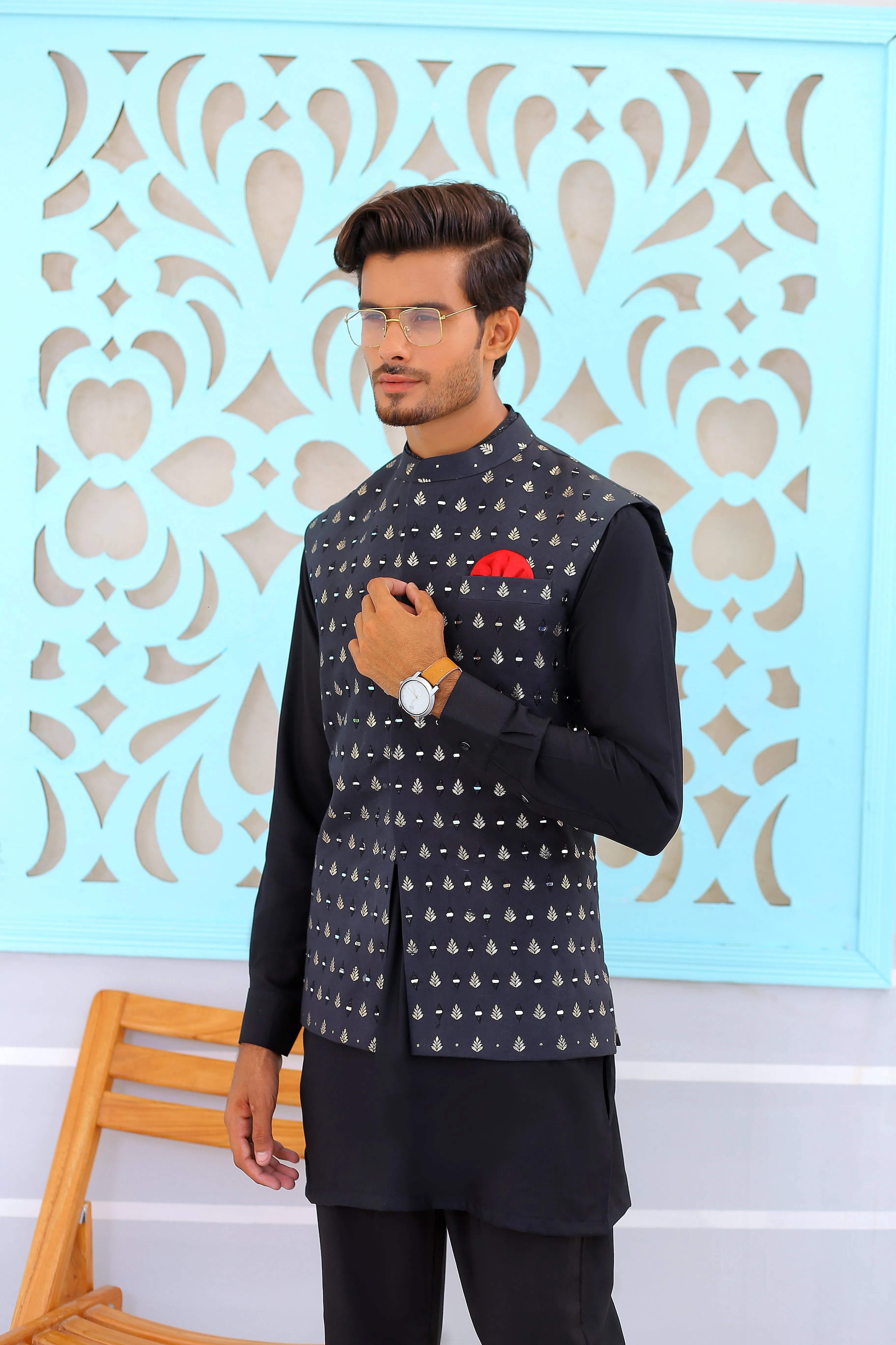 Edge Republic - ER WC 1082 Black Mirror Work Waist Coat