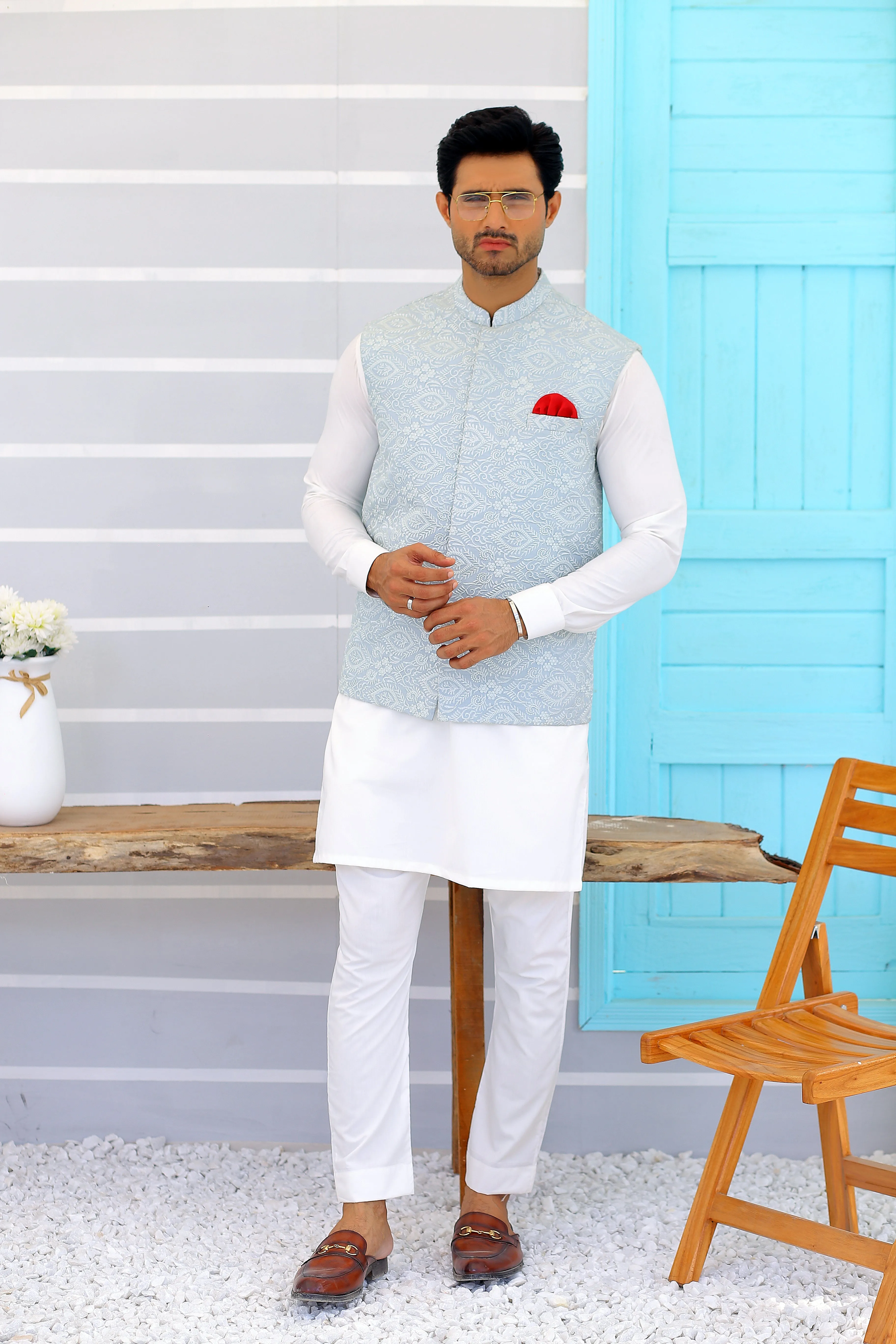 Edge Republic - ER WC 1090 Men's Sky Blue Waist Coat