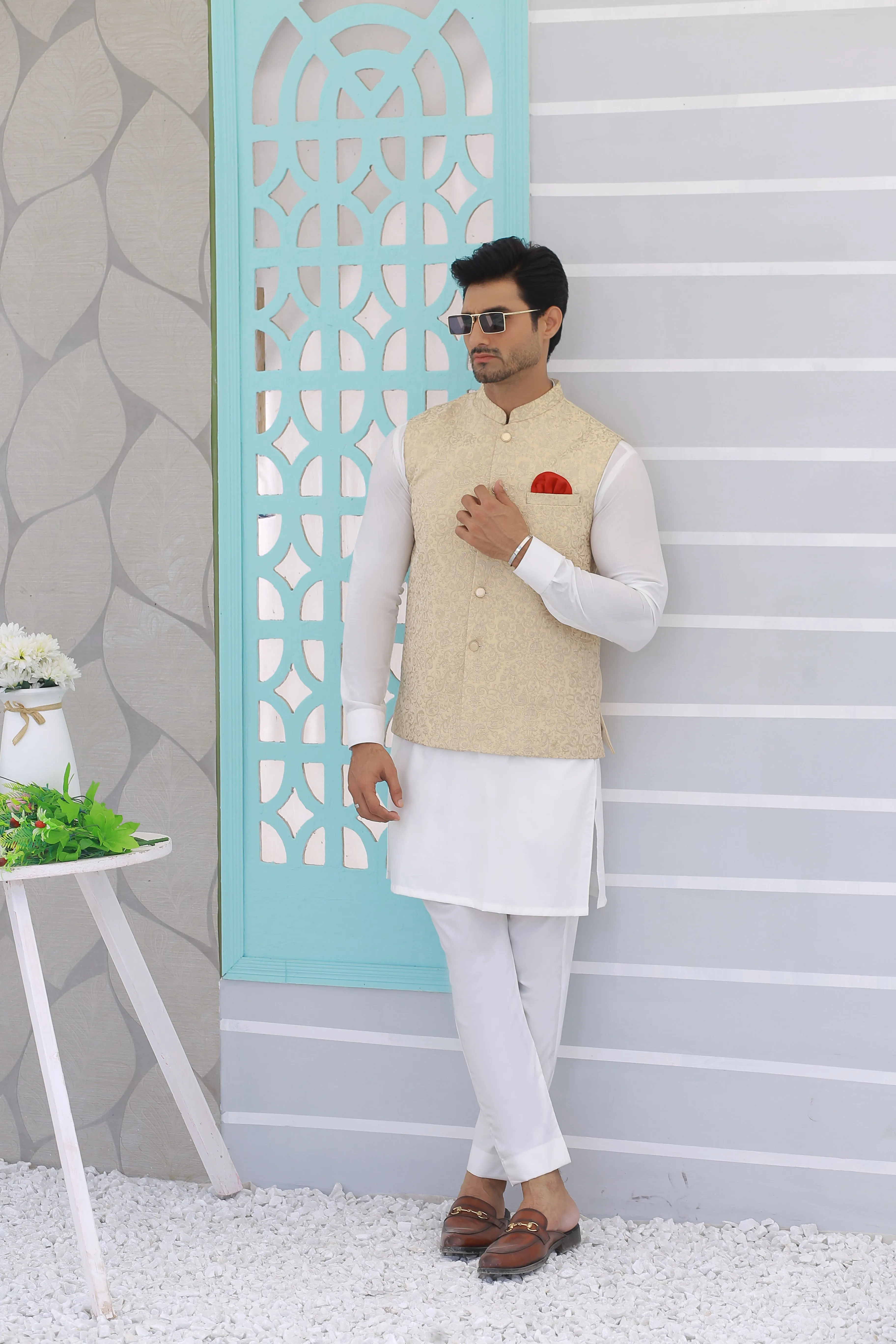 Edge Republic - ER WC 2002 Beige Embroidered Waistcoat