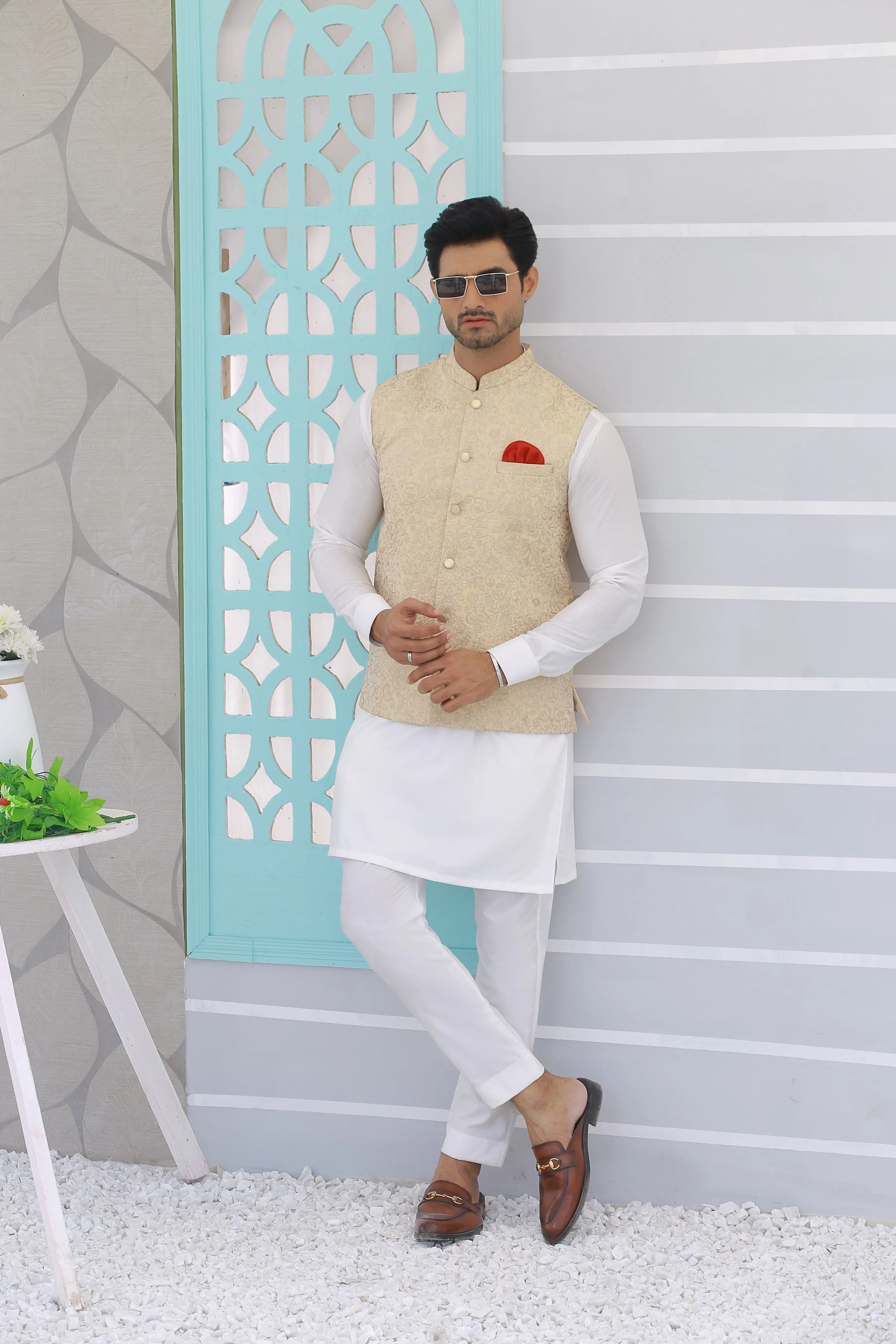 Edge Republic - ER WC 2002 Beige Embroidered Waistcoat