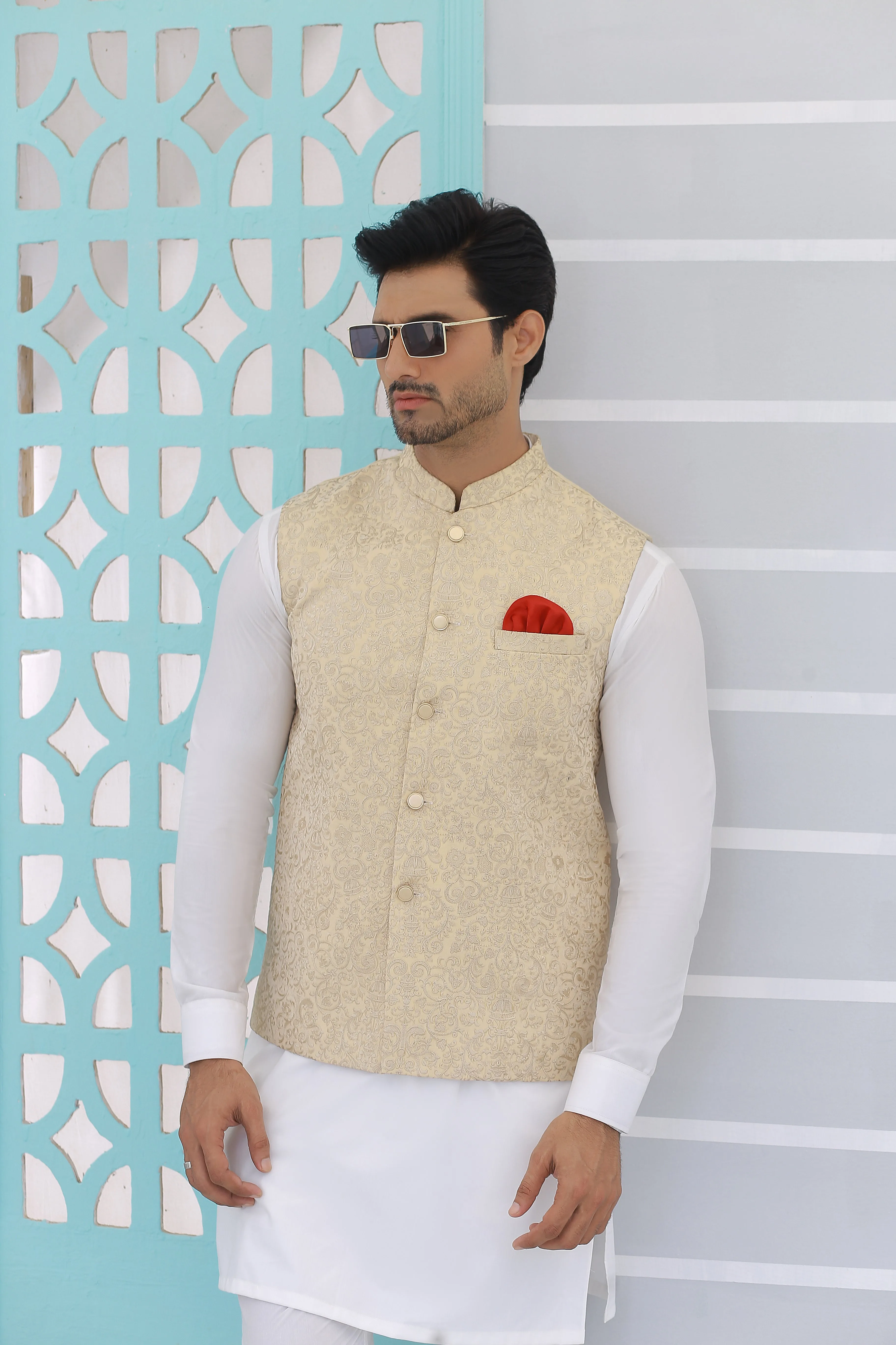 Edge Republic - ER WC 2002 Beige Embroidered Waistcoat