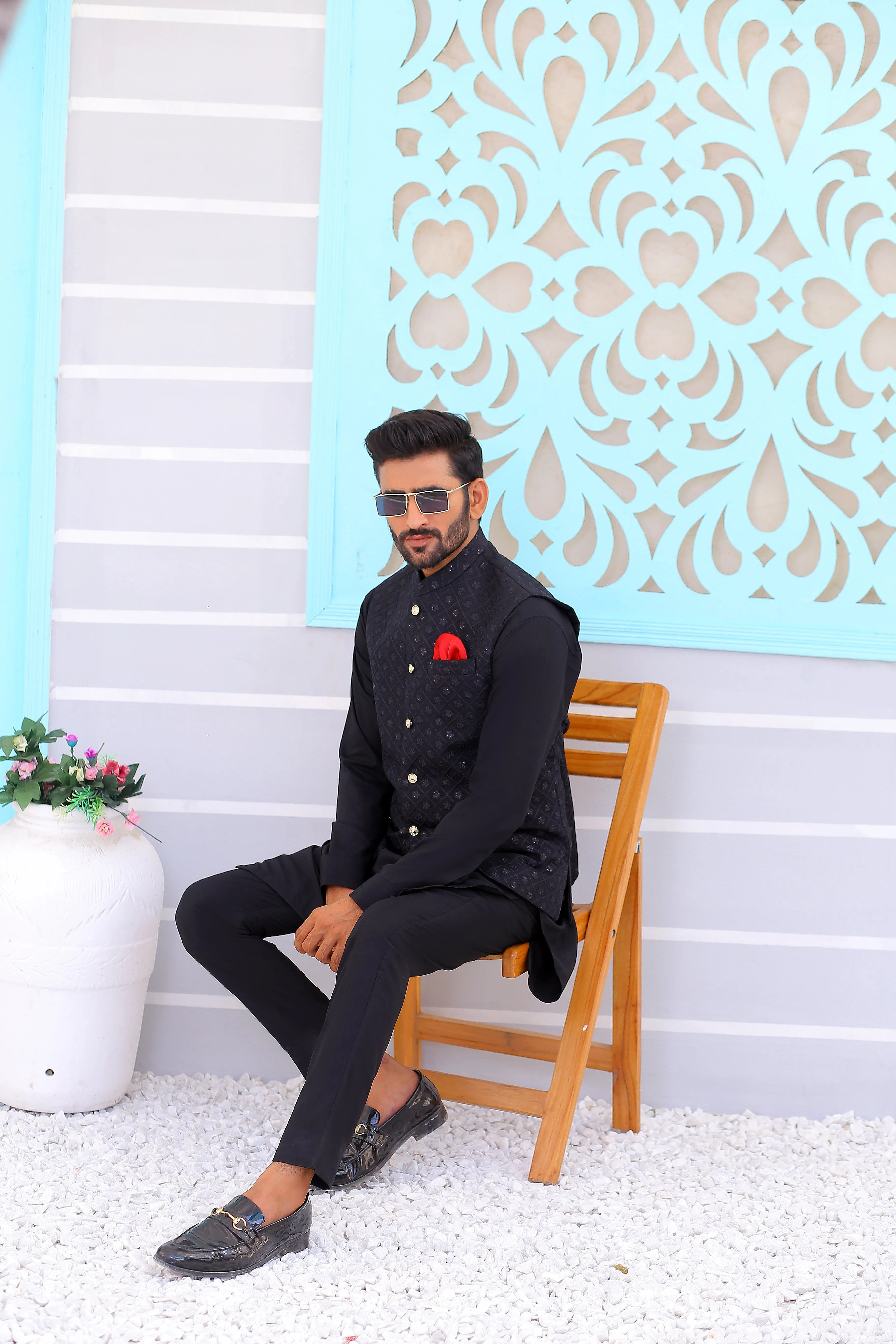 Edge Republic - ER WC 2004 Black Embroidered Waistcoat