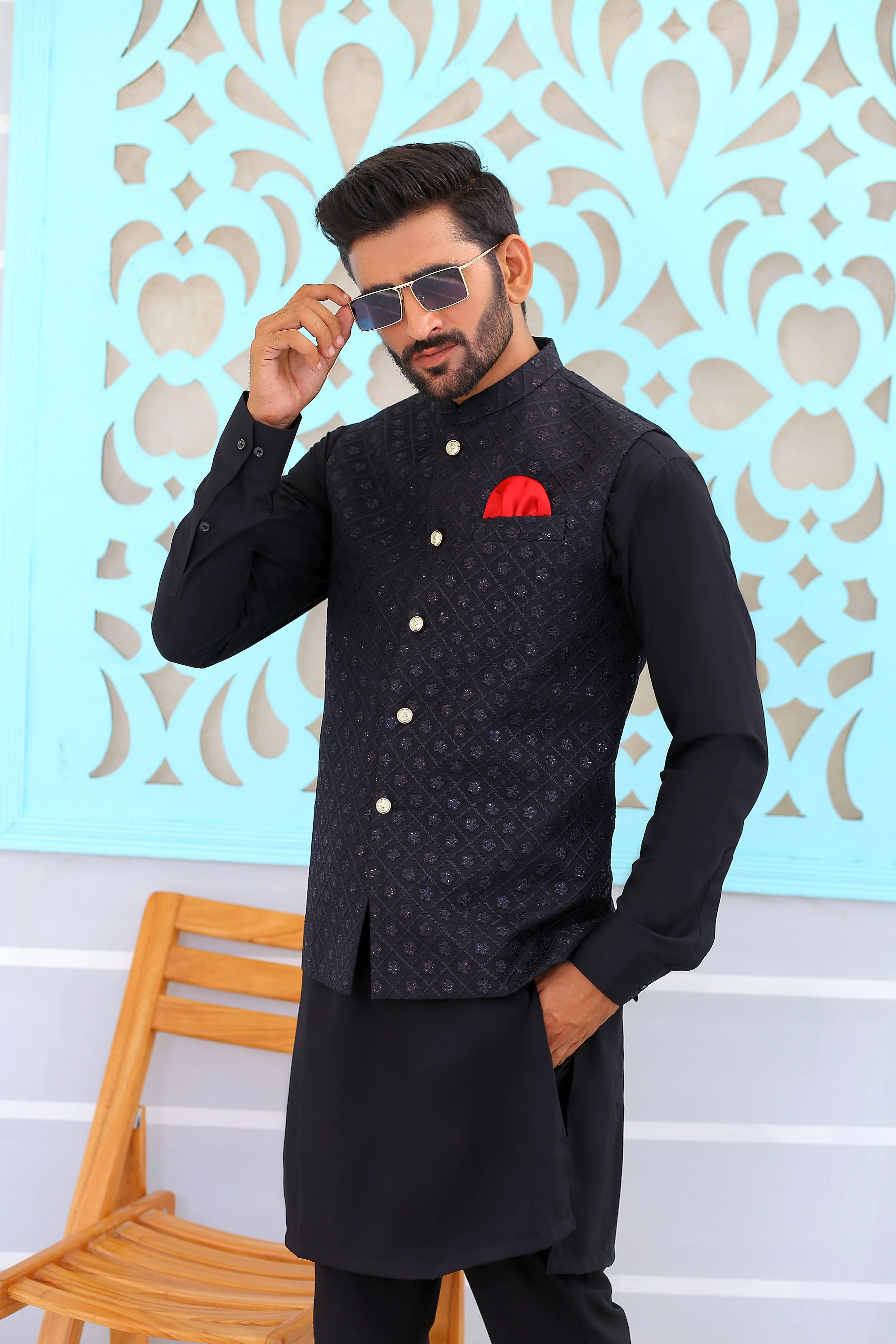 Edge Republic - ER WC 2004 Black Embroidered Waistcoat