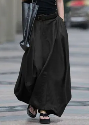 Elasticated Waist Pockets Asymmetrical Design Half-length A-line