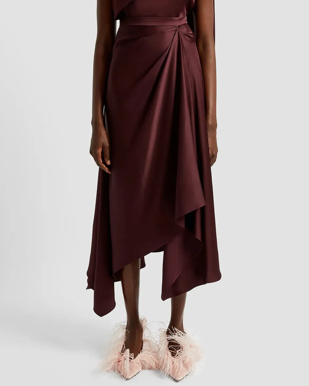 Elderberry Asymmetrical Drape Skirt