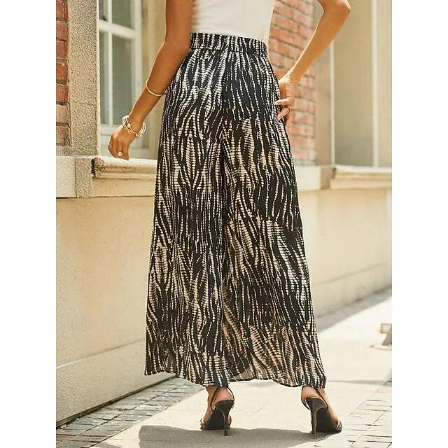 Elegant Black Paisley High-Waist Skort for Women – Perfect for Spring