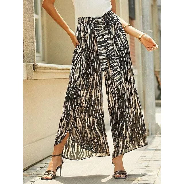 Elegant Black Paisley High-Waist Skort for Women – Perfect for Spring