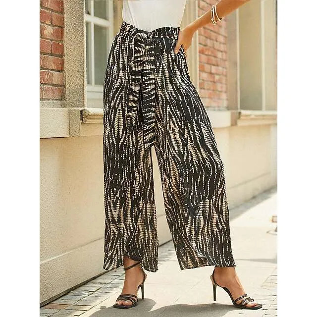 Elegant Black Paisley High-Waist Skort for Women – Perfect for Spring