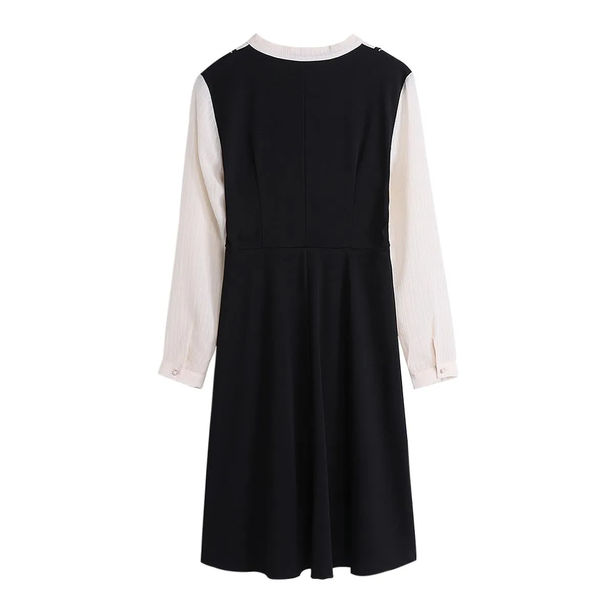 Elegantly Designed Women's Long Sleeve Tea Dress with Thigh-Length Cut