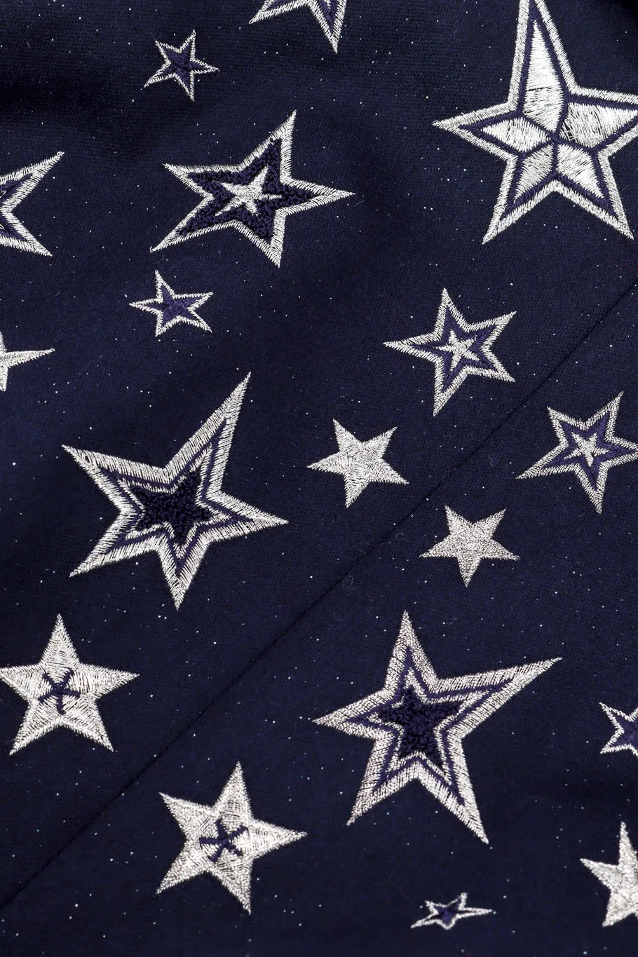 Embroidered Star Glitter Wool Blazer