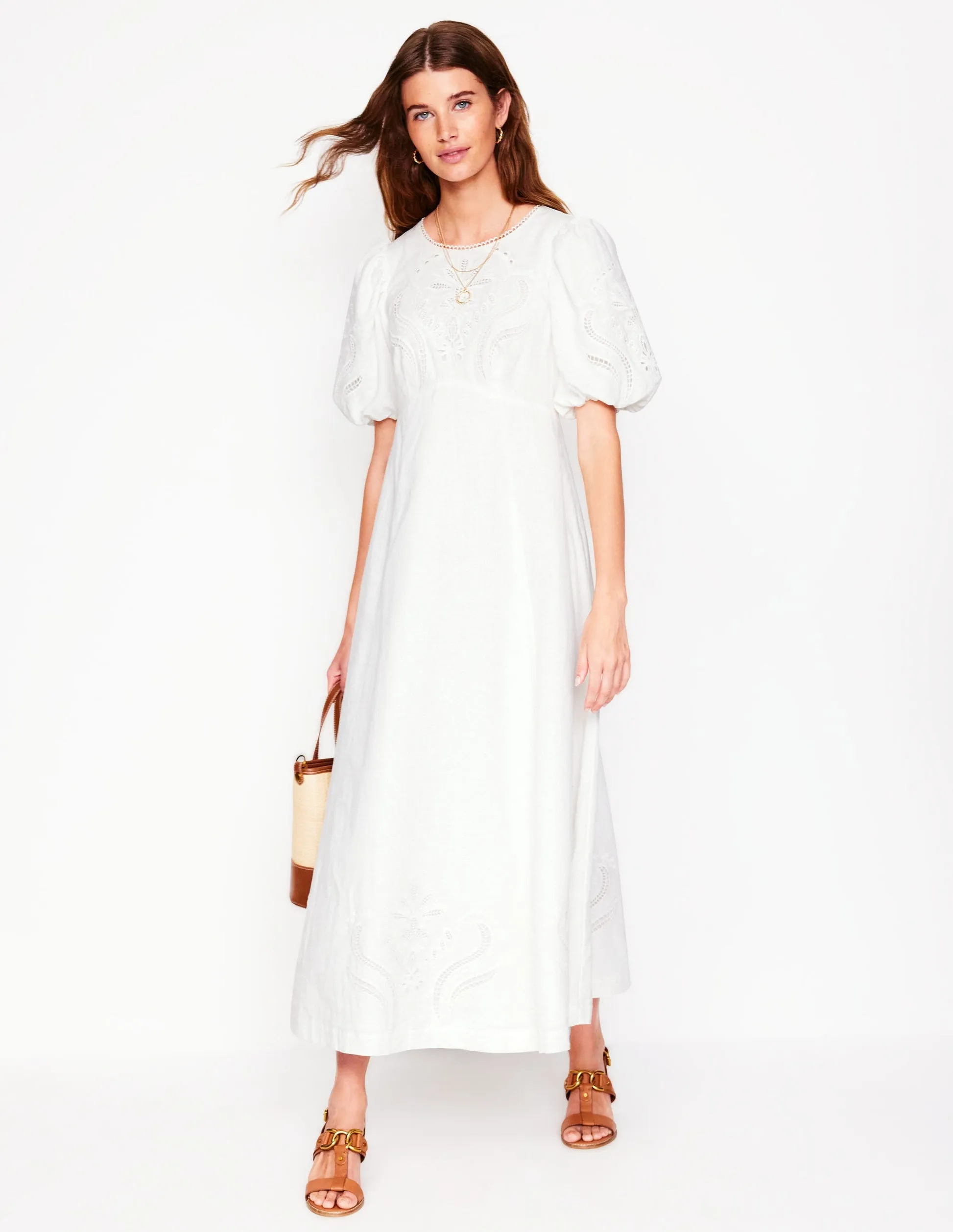Empire Broderie Tea Dress