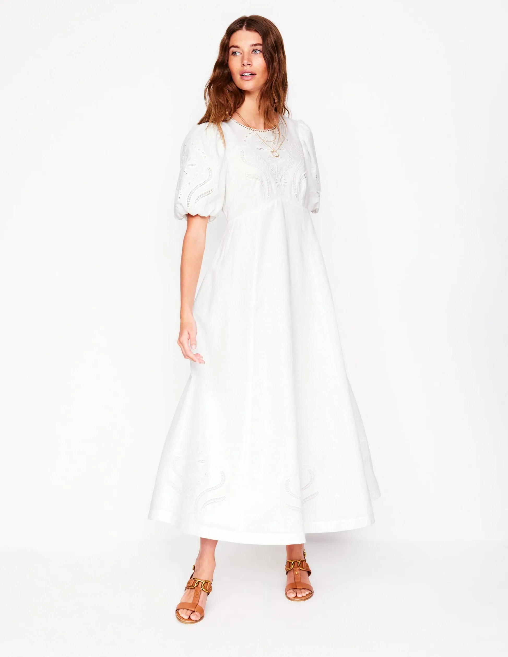 Empire Broderie Tea Dress