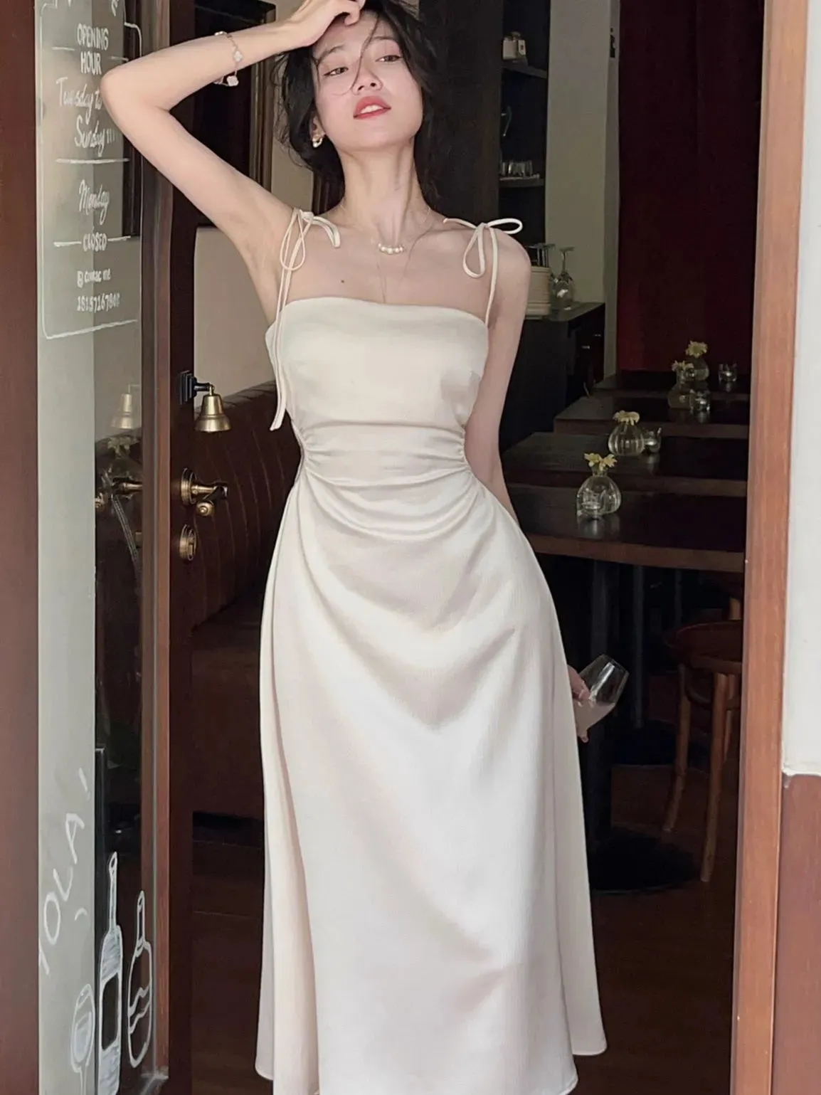 Eugenia® | Mid-length satin dresses for women