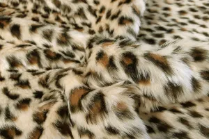 F1: Cream Brown And Black Leopard Faux Fur