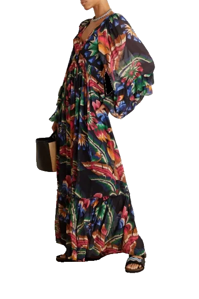 Farm Rio Multicoloured Chevron Forest Maxi Dress BNWT UK XS