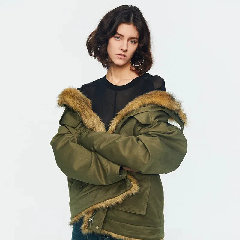 Faux Fur Olive Parka