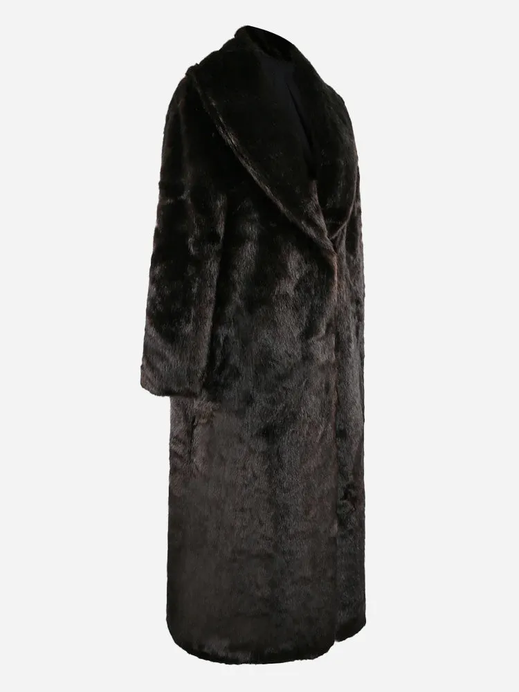 Faux Mink Fur Coat