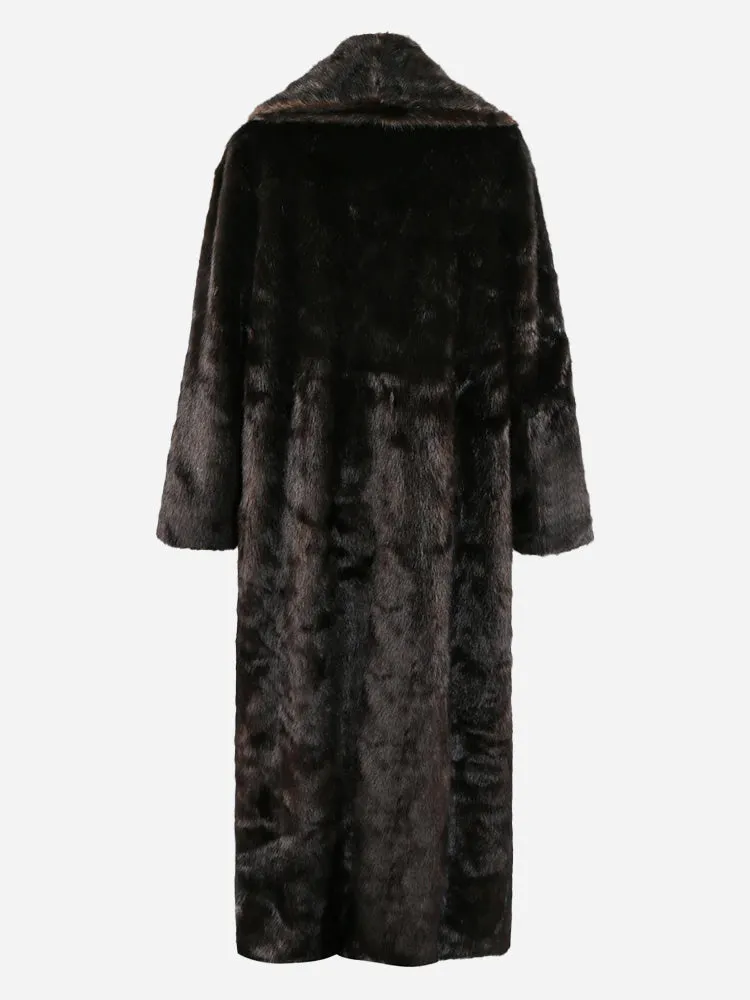 Faux Mink Fur Coat