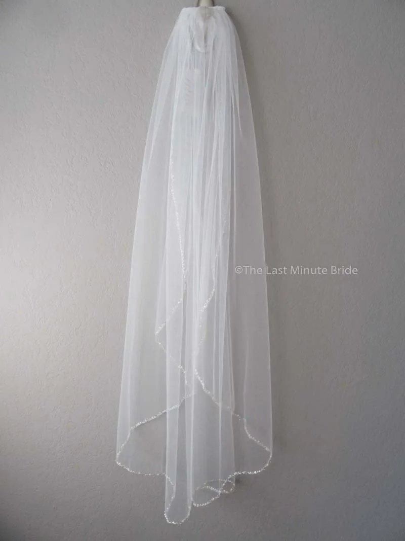 Fingertip Length Veil Style: Sparkle