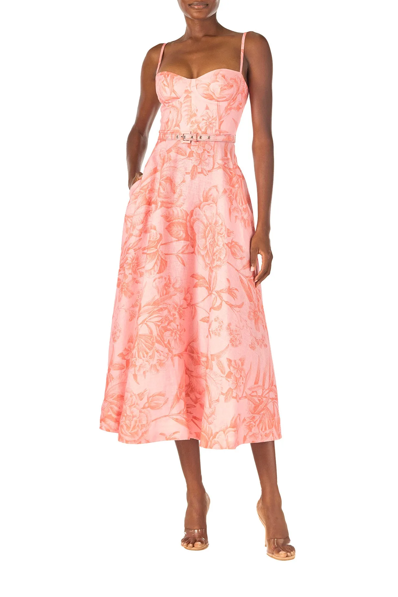 Floral Corseted A-line Dress