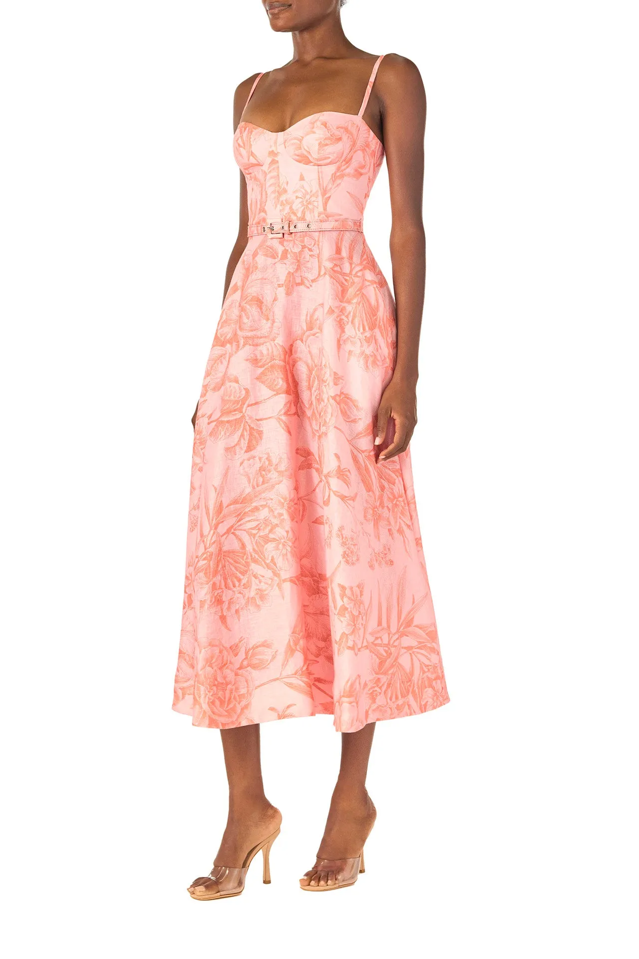 Floral Corseted A-line Dress