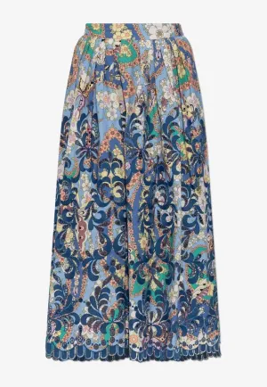 Floral Print Midi Skirt