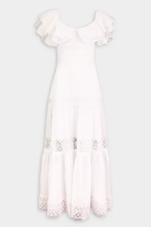 Florence Long Dress in White