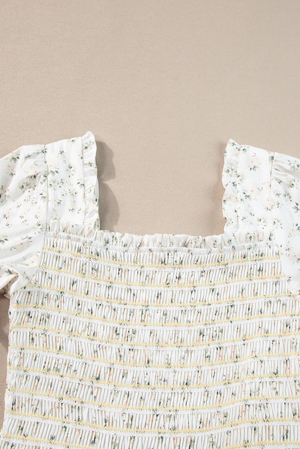 Frilly Shirred Tiered Maxi Dress