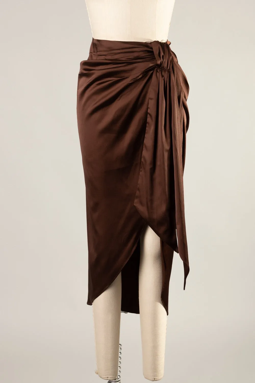 FSK23153STK-Satin drape asymmetric skirt  6PK UNIT $9
