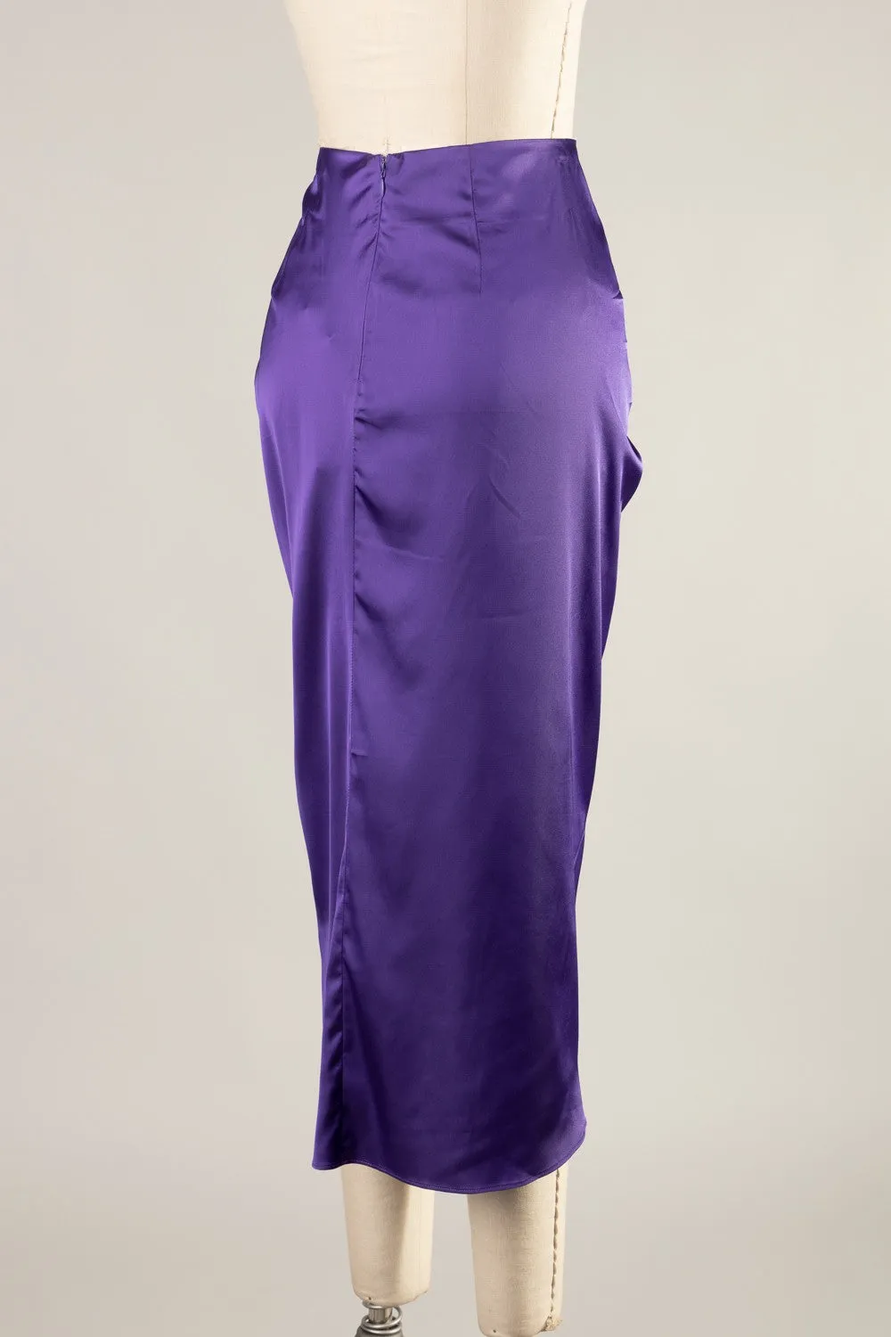 FSK23153STK-Satin drape asymmetric skirt  6PK UNIT $9