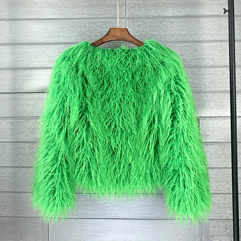 Fur Coats Women Autumn Winter Top Fashion Pink Faux Fur Coat Elegant Thick Warm Faux Fur Jackets