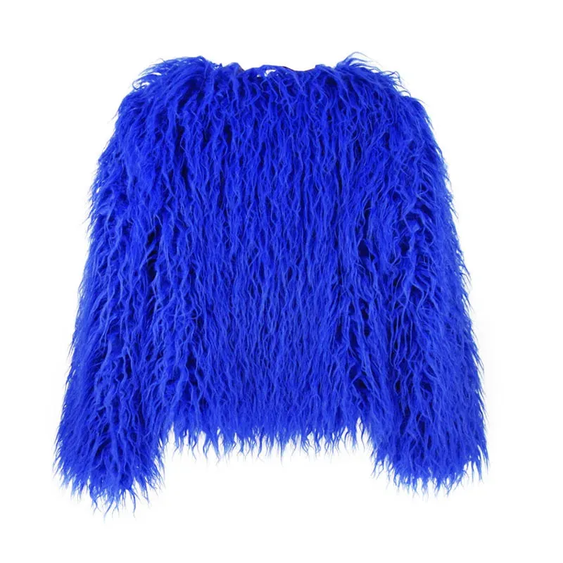 Fur Coats Women Autumn Winter Top Fashion Pink Faux Fur Coat Elegant Thick Warm Faux Fur Jackets