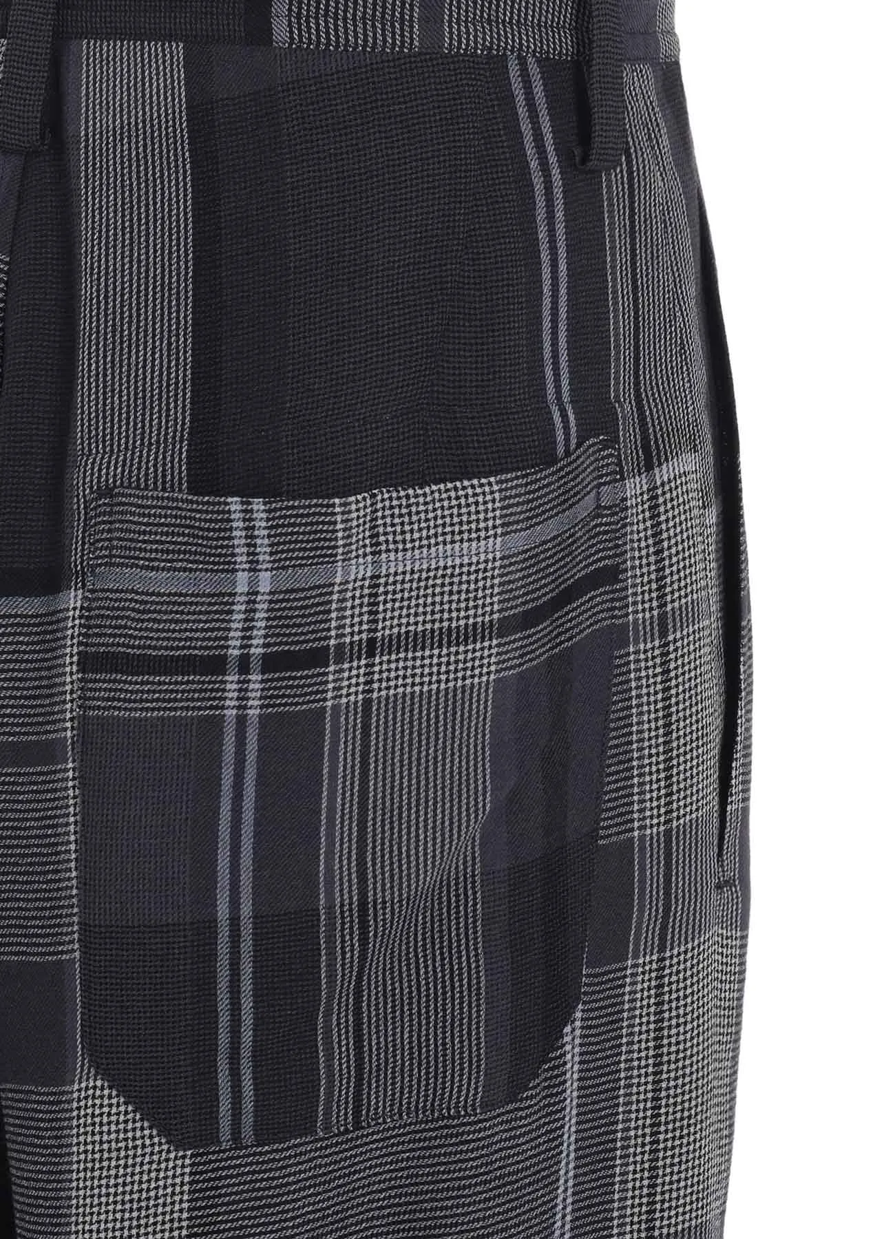 GAUZE PLAID WRAPT PLEATED PANTS