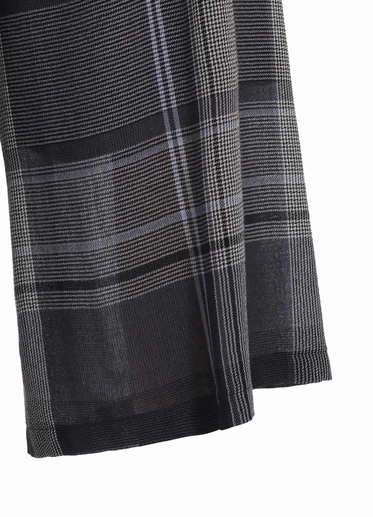 GAUZE PLAID WRAPT PLEATED PANTS