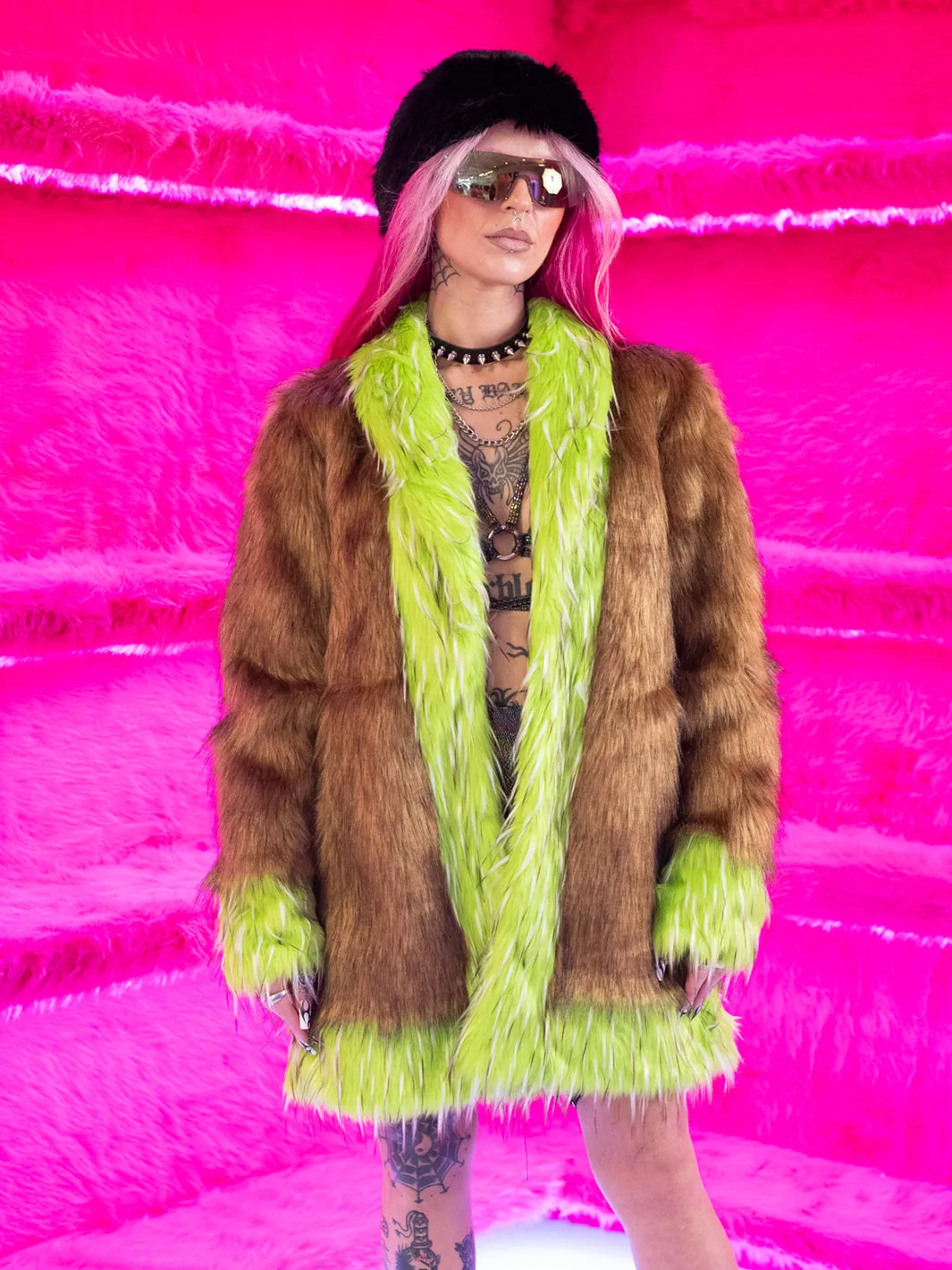 GET OUT OF MY SWAMP FAUX FUR JACKET - MID LENGTH ✰ MADE 4 U ✰