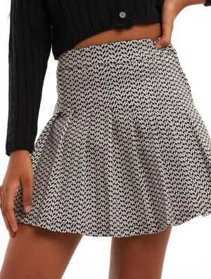 Girls Pleated Stretch Skirt - Black