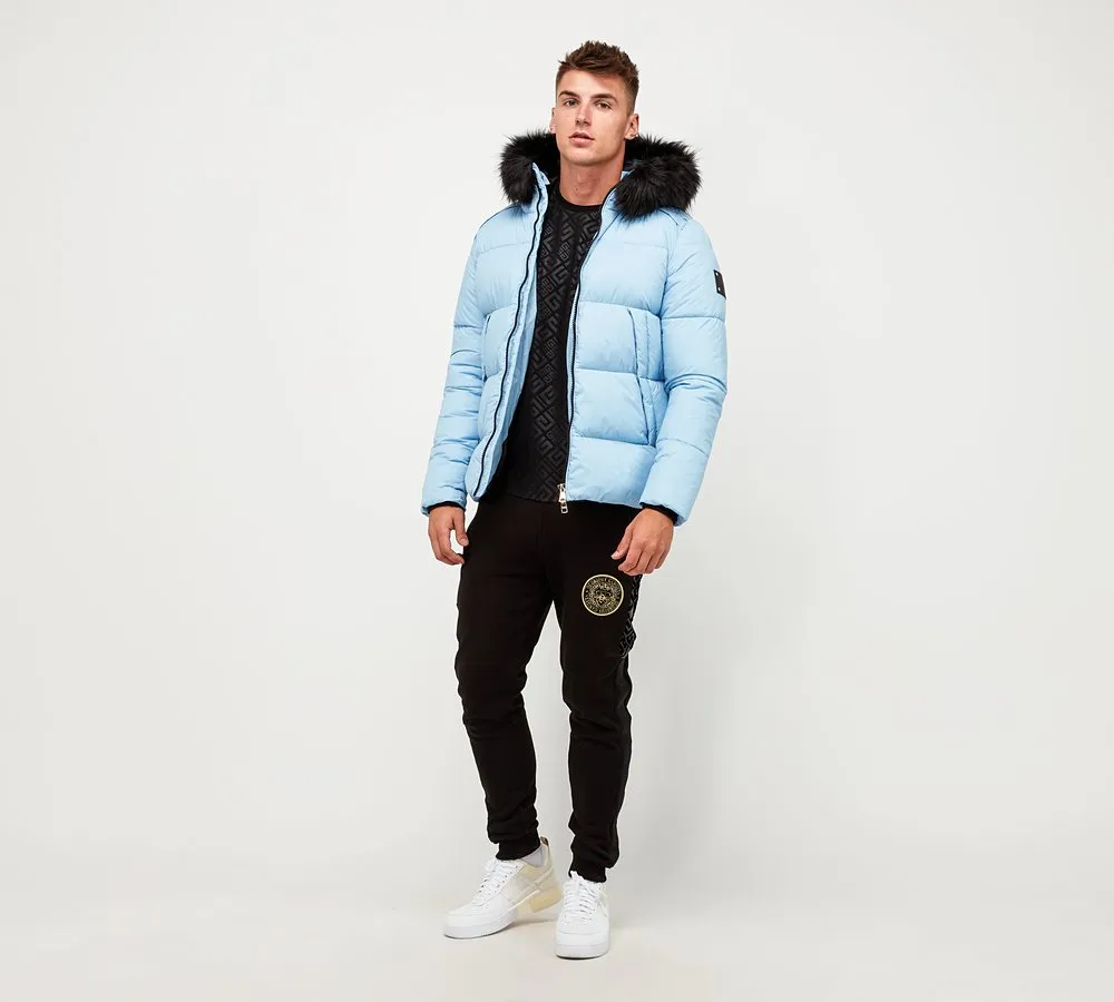 Glorious Gangsta Aziri Short Puffer Jacket Sky Blue