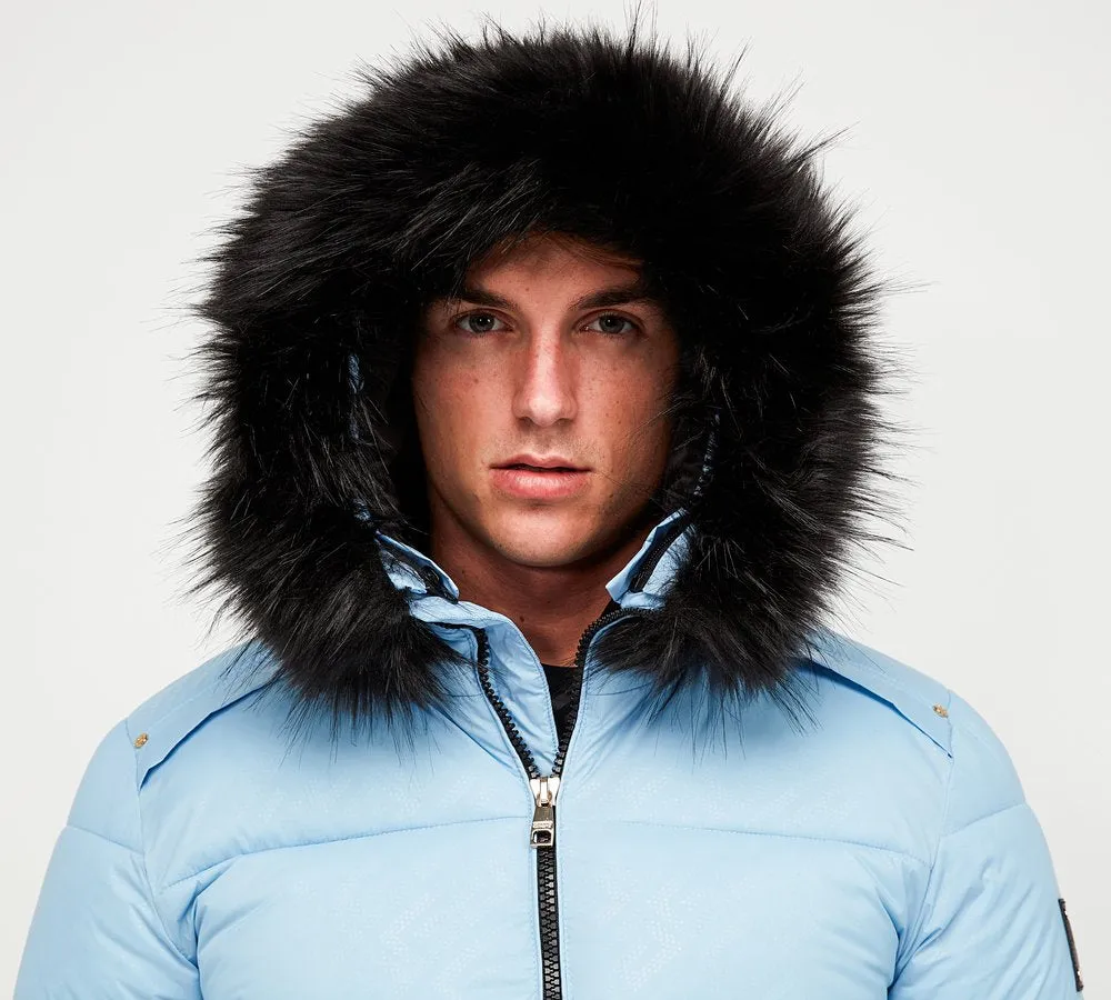 Glorious Gangsta Aziri Short Puffer Jacket Sky Blue