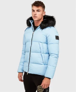 Glorious Gangsta Aziri Short Puffer Jacket Sky Blue