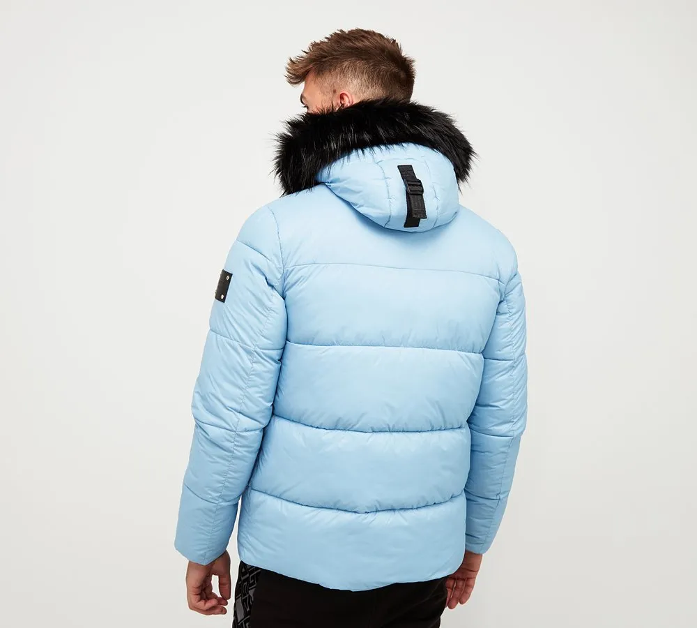 Glorious Gangsta Aziri Short Puffer Jacket Sky Blue