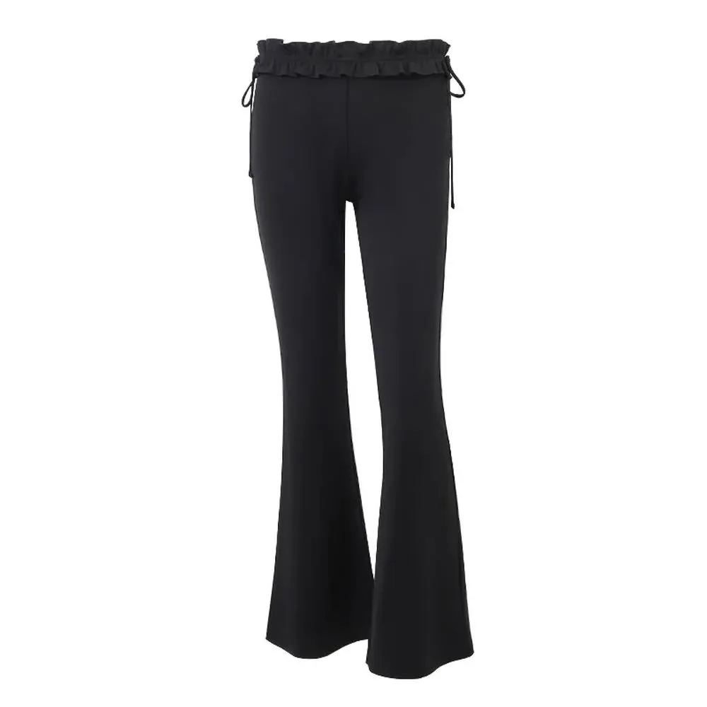 Gothic Low Rise Paperbag Waist Flare Pants