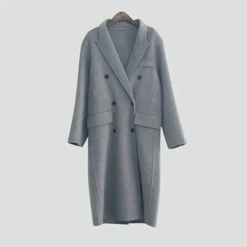 Grey Oversized Double-Breasted Y2K Jacket for Versatile Styling