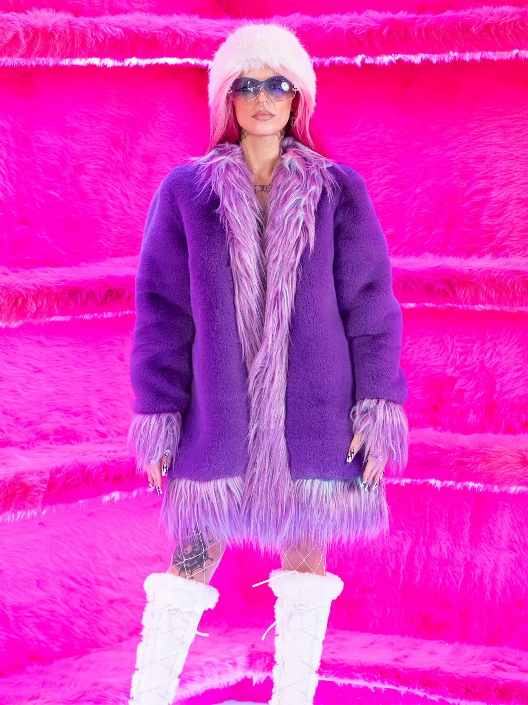 GRIM-ASS FAUX FUR JACKET - MID LENGTH ✰ MADE 4 U ✰