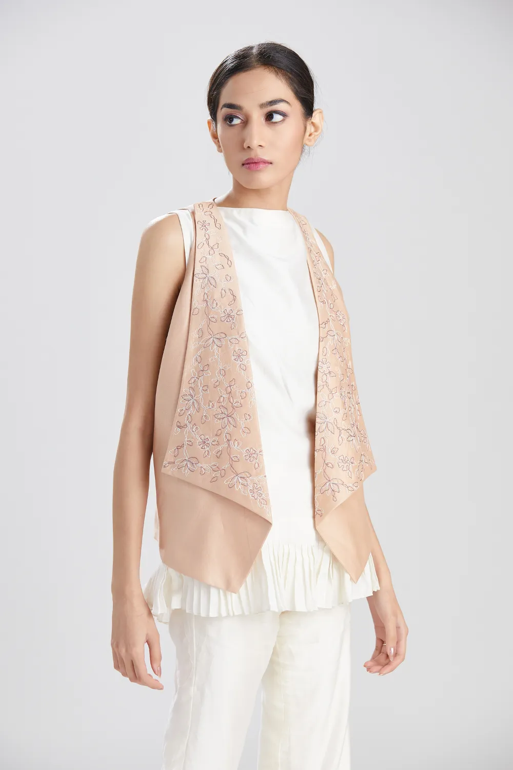 Gulmohar chanderi jacket Set