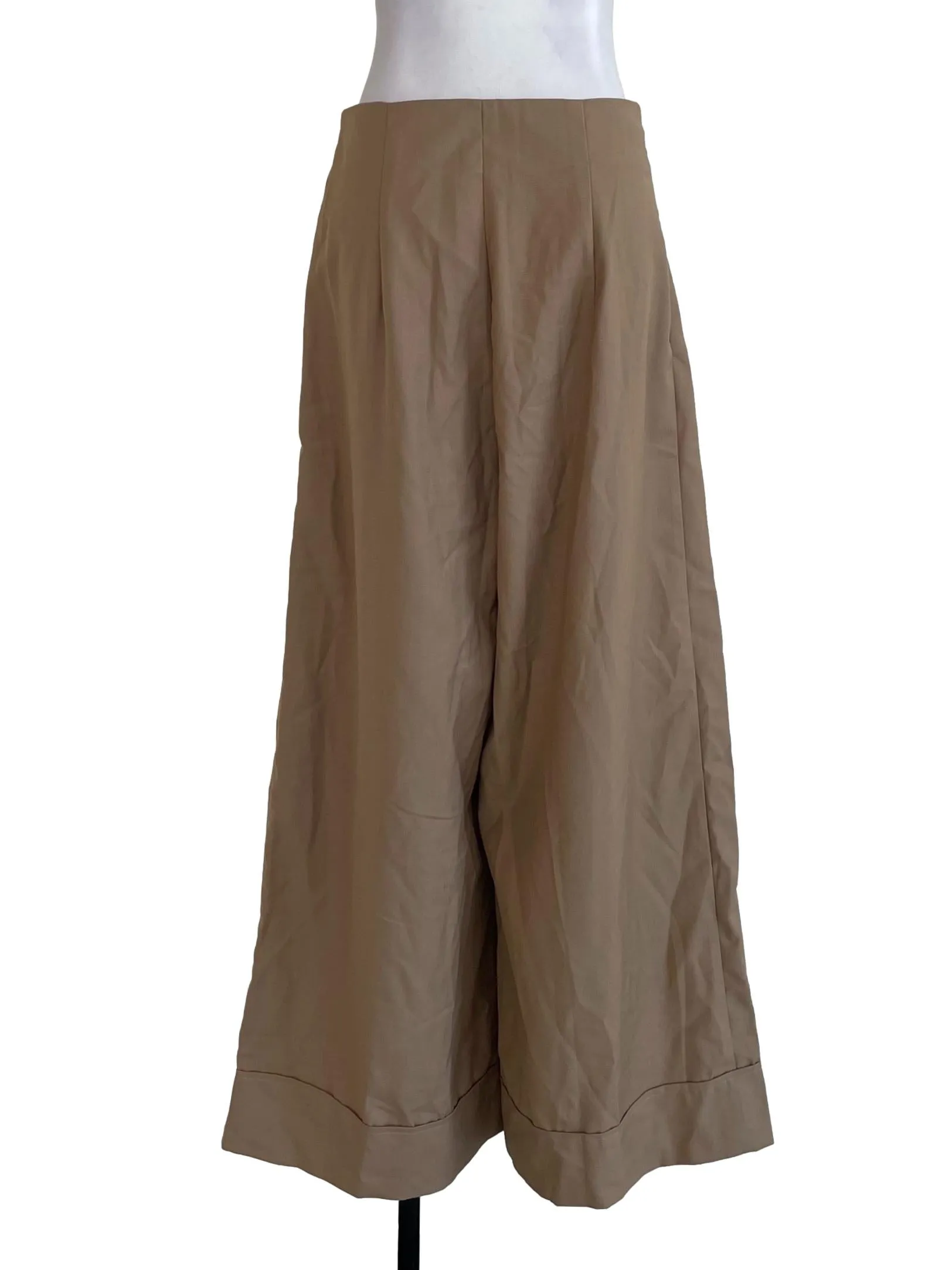 Hazelnut Brown Front Pleated Culottes