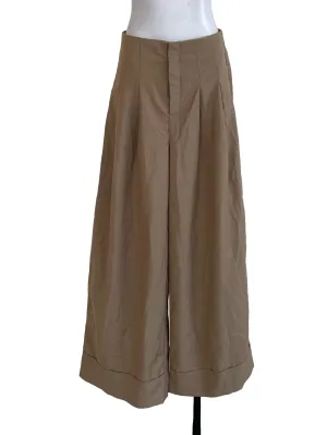 Hazelnut Brown Front Pleated Culottes