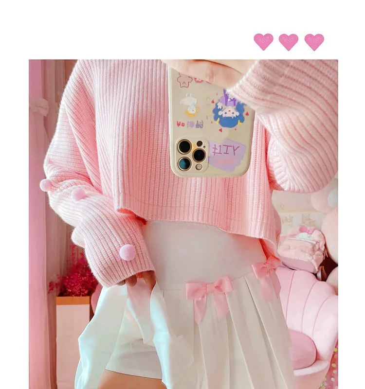 High Waist Mini Pleated Bow Skirt