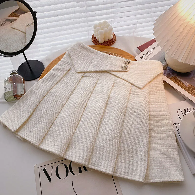 High Waist Skirts for Women  Pleated Skirt Wool Mini Skirt Autumn