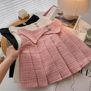 High Waist Skirts for Women  Pleated Skirt Wool Mini Skirt Autumn