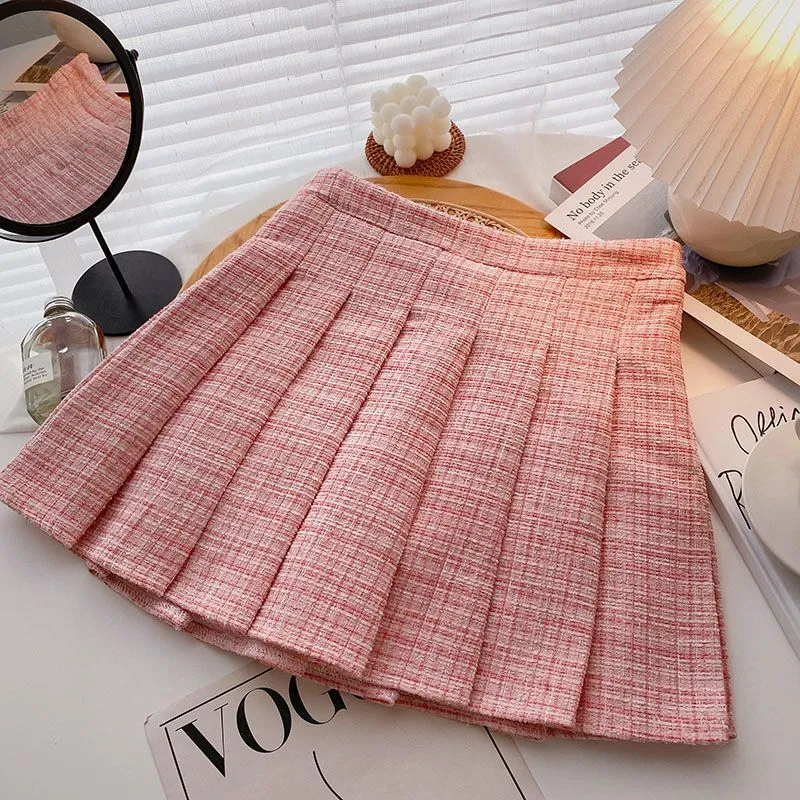 High Waist Skirts for Women  Pleated Skirt Wool Mini Skirt Autumn